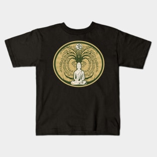 Sitting Buddha Meditating Buddhist Kids T-Shirt